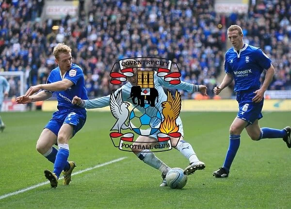 Gary McSheffrey vs Burke and Ramage: Intense Clash Between Coventry City and Birmingham City Footballers (10-03-2012)