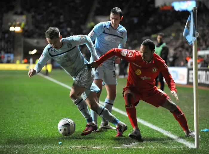 Framed Print : Gary McSheffrey vs Byron Moore: Coventry City vs Crewe Alexandra Johnstones Paint Trophy Final Showdown Framed Print : Gary McSheffrey vs Byron Moore: Coventry City vs Crewe Alexandra Johnstones Paint Trophy Final Showdown