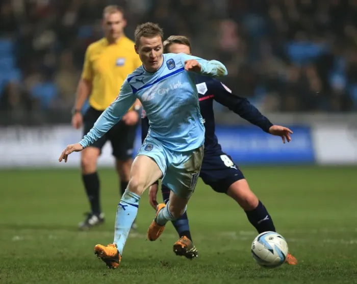 Framed Print : Gary McSheffrey vs Nicky Wroe: Coventry City vs Preston North End - Johnstone's Paint Trophy Northern Semi-Final (2013) Framed Print : Gary McSheffrey vs Nicky Wroe: Coventry City vs Preston North End - Johnstone's Paint Trophy Northern Semi-Final (2013)