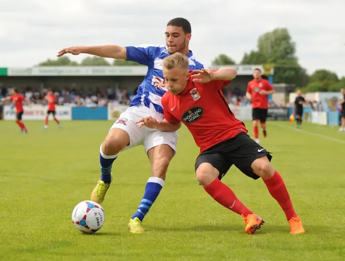 Framed Print : George Thomas and Jack Lane in Action: Coventry City vs. Nuneaton Town Pre-Season Friendly at Liberty Way Framed Print : George Thomas and Jack Lane in Action: Coventry City vs. Nuneaton Town Pre-Season Friendly at Liberty Way