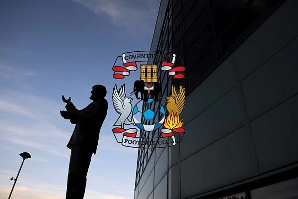 Glory's Silhouette: Jimmy Hill Statue at Coventry City vs Blackpool in Npower Championship