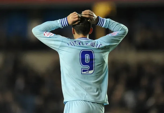 Framed Print : Heartbreaking Moment: Lukas Jutkiewicz's Disappointment After Coventry City's Defeat Against Millwall (Npower Championship, 01-11-2011) Framed Print : Heartbreaking Moment: Lukas Jutkiewicz's Disappointment After Coventry City's Defeat Against Millwall (Npower Championship, 01-11-2011)
