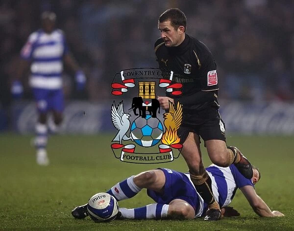 Heidar Helguson vs. Michael Doyle: Intense Moment in the Coca-Cola Championship Clash between Queens Park Rangers and Coventry City (January 10, 2009)
