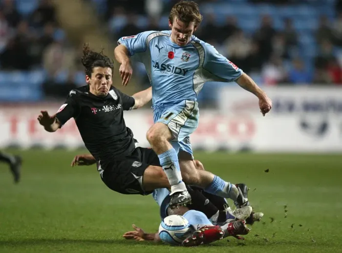 Framed Print : Intense Championship Clash: Adebola vs. Koren - Coventry City vs. West Bromwich Albion (12-11-2007) Framed Print : Intense Championship Clash: Adebola vs. Koren - Coventry City vs. West Bromwich Albion (12-11-2007)