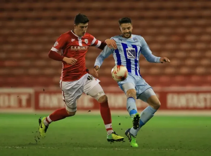 Framed Print : Intense Rivalry: Barnsley vs. Coventry City - A Hard-Fought Battle for Supremacy in Sky Bet League One