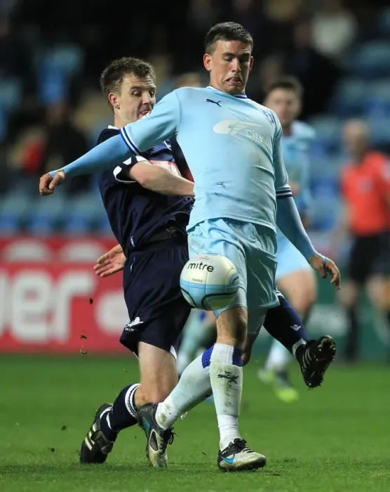Framed Print : Intense Rivalry: Cody McDonald vs. Tony Craig Clash in Coventry City vs. Millwall (Npower Championship, 17-04-2012) Framed Print : Intense Rivalry: Cody McDonald vs. Tony Craig Clash in Coventry City vs. Millwall (Npower Championship, 17-04-2012)