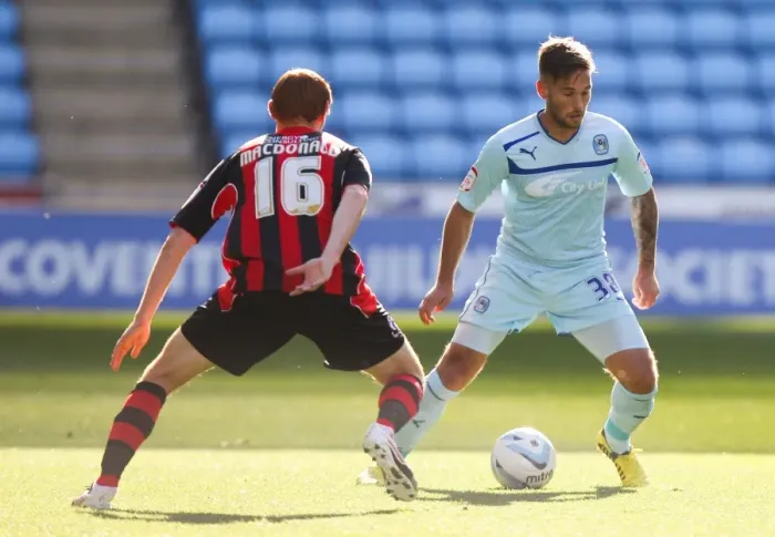 Framed Print : Intense Rivalry: Coventry City vs Bournemouth in Npower Football League One at Ricoh Arena Framed Print : Intense Rivalry: Coventry City vs Bournemouth in Npower Football League One at Ricoh Arena