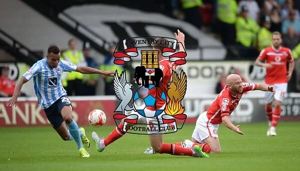 Intense Rivalry: Downing vs. Murphy Clash in Walsall vs. Coventry City Football Match, Sky Bet League One