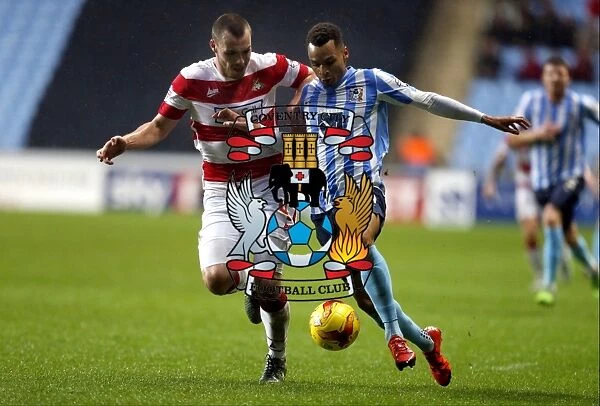 Intense Rivalry: Jacob Murphy vs. Luke McCullough in Coventry City's Sky Bet League One Clash against Doncaster Rovers