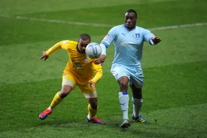 Framed Print : Intense Rivalry: Jermaine Easter vs. Nathan Cameron in Coventry City vs. Crystal Palace Npower Championship Clash (06-03-2012) Framed Print : Intense Rivalry: Jermaine Easter vs. Nathan Cameron in Coventry City vs. Crystal Palace Npower Championship Clash (06-03-2012)
