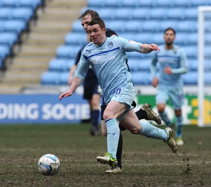 Framed Print : Intense Rivalry: John Fleck vs. Ritchie Humphries Battle in Coventry City vs. Hartlepool United Npower League One Match Framed Print : Intense Rivalry: John Fleck vs. Ritchie Humphries Battle in Coventry City vs. Hartlepool United Npower League One Match