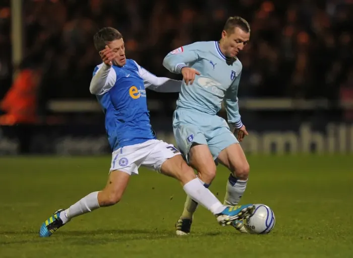 Framed Print : Intense Rivalry: McSheffrey vs. Kennedy's Battle for Ball Possession in Coventry City vs. Peterborough United (December 17, 2011, London Road) Framed Print : Intense Rivalry: McSheffrey vs. Kennedy's Battle for Ball Possession in Coventry City vs. Peterborough United (December 17, 2011, London Road)