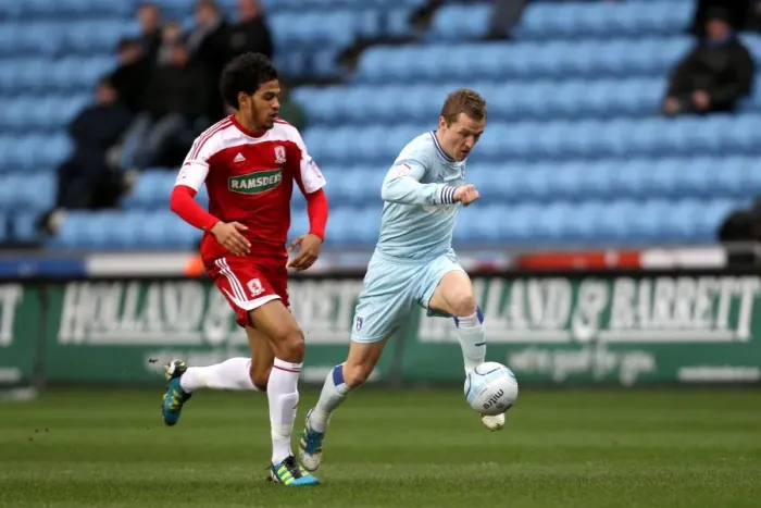 Framed Print : Intense Rivalry: McSheffrey vs. Haroun Battle for Ball Supremacy (Coventry City vs. Middlesbrough, Npower Championship, 21-01-2012) Framed Print : Intense Rivalry: McSheffrey vs. Haroun Battle for Ball Supremacy (Coventry City vs. Middlesbrough, Npower Championship, 21-01-2012)