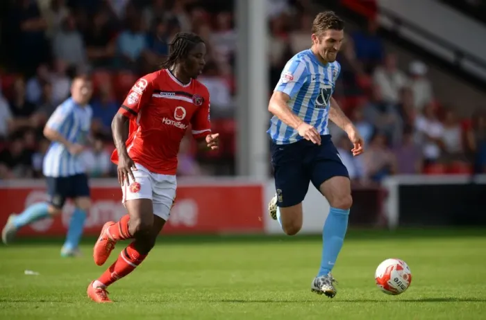 Framed Print : Intense Rivalry: Sam Ricketts vs. Romaine Sawyers - Coventry City vs. Walsall (Sky Bet League One) Framed Print : Intense Rivalry: Sam Ricketts vs. Romaine Sawyers - Coventry City vs. Walsall (Sky Bet League One)