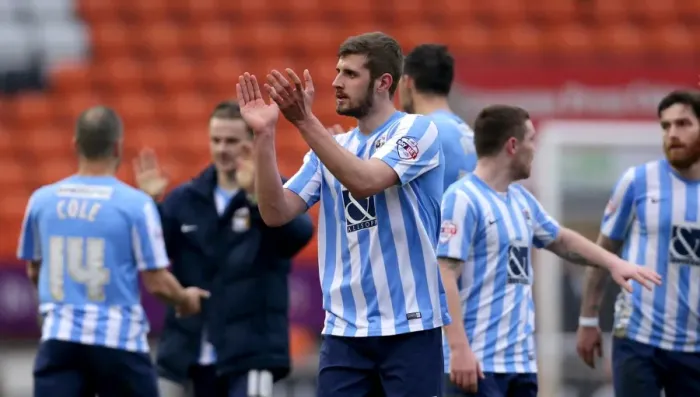 Framed Print : Jack Stephens Emotional Tribute: Coventry City's Triumph at Bloomfield Road (Sky Bet League One) Framed Print : Jack Stephens Emotional Tribute: Coventry City's Triumph at Bloomfield Road (Sky Bet League One)