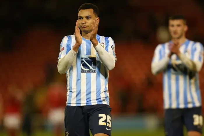 Framed Print : Jacob Murphy's Emotional Applause: Coventry City's Triumph at Oakwell (Sky Bet League One - Barnsley vs Coventry City) Framed Print : Jacob Murphy's Emotional Applause: Coventry City's Triumph at Oakwell (Sky Bet League One - Barnsley vs Coventry City)