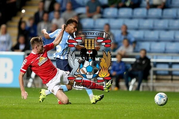 Jacob Murphy's Shot vs. Oliver Turton's Tackle: A Sky Bet League One Moment at Coventry City's Ricoh Arena