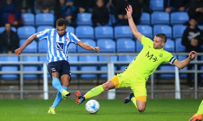 Framed Print : Jacob Murphy's Strike: Coventry City vs. Southend United in Sky Bet League One at Ricoh Arena Framed Print : Jacob Murphy's Strike: Coventry City vs. Southend United in Sky Bet League One at Ricoh Arena