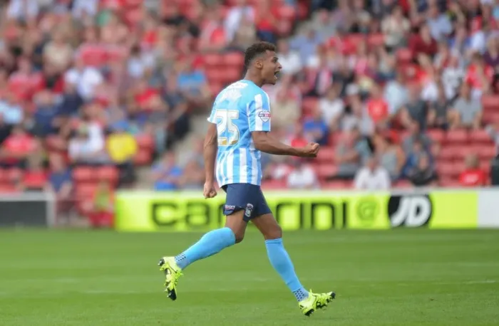 Framed Print : Jacob Murphy's Stunner: Coventry City Grabs the Lead over Walsall in Sky Bet League One