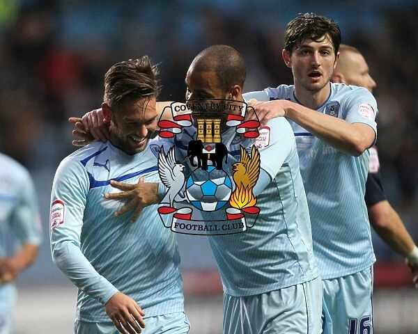 James Bailey Scores and Celebrates with David McGoldrick: Coventry City's Victory Moment vs. Preston North End in Npower League One