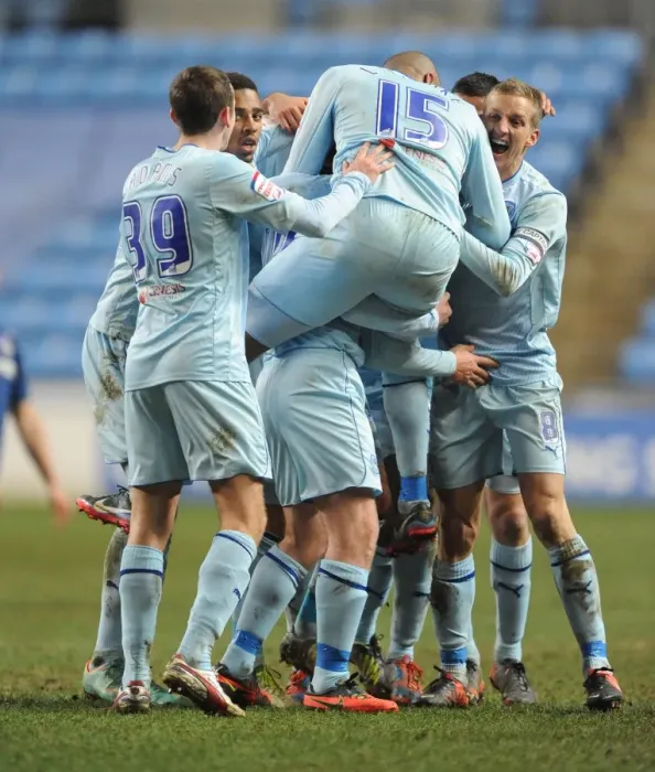 Framed Print : James Bailey Scores the Thrilling Winning Goal for Coventry City Against Oldham in Npower League One at Ricoh Arena Framed Print : James Bailey Scores the Thrilling Winning Goal for Coventry City Against Oldham in Npower League One at Ricoh Arena