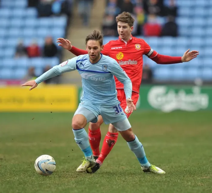 Framed Print : James Bailey vs Luke Murphy: Coventry City vs Crewe Alexandra Clash in Npower Football League One at Ricoh Arena Framed Print : James Bailey vs Luke Murphy: Coventry City vs Crewe Alexandra Clash in Npower Football League One at Ricoh Arena