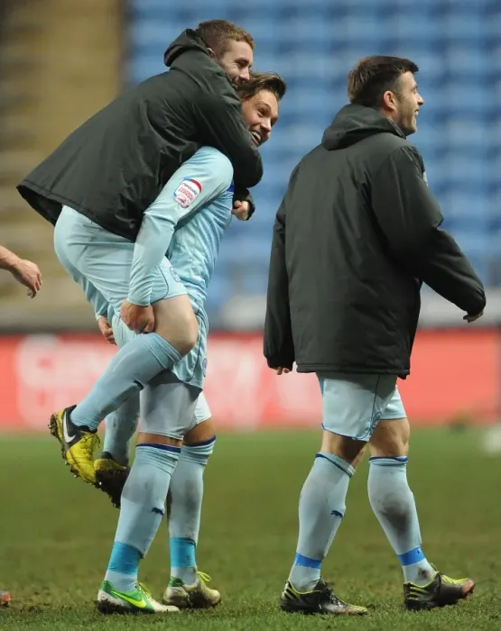 Framed Print : James Bailey's Match-Winning Goal: Coventry City Celebrates Victory Over Oldham (npower League One) Framed Print : James Bailey's Match-Winning Goal: Coventry City Celebrates Victory Over Oldham (npower League One)