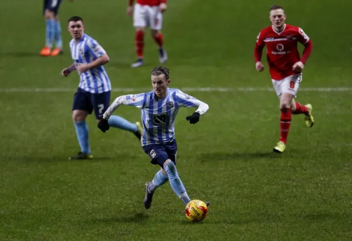 Framed Print : James Maddison in Action: Coventry City vs Walsall, Sky Bet League One, Ricoh Arena