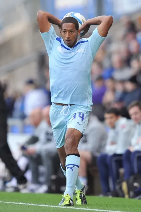 Framed Print : Jamie Reckord in Action: Coventry City vs Oldham Athletic, Football League One - September 29, 2012 (Boundary Park)