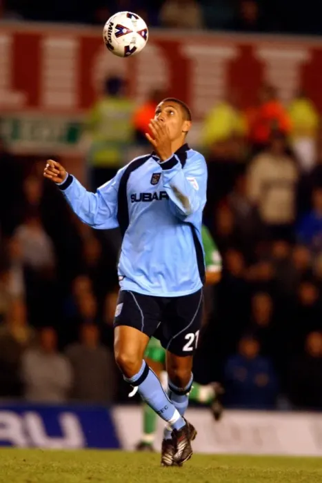 Framed Print : Jay Bothroyd: Coventry City's Dominant Performance Against Millwall in Nationwide League Division One (12-04-2002) Framed Print : Jay Bothroyd: Coventry City's Dominant Performance Against Millwall in Nationwide League Division One (12-04-2002)
