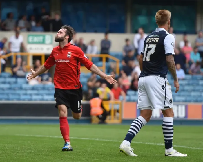 Framed Print : Jim O'Brien's Four-Goal Blitz: Coventry City's Thrilling Victory over Millwall in Sky Bet League One Framed Print : Jim O'Brien's Four-Goal Blitz: Coventry City's Thrilling Victory over Millwall in Sky Bet League One