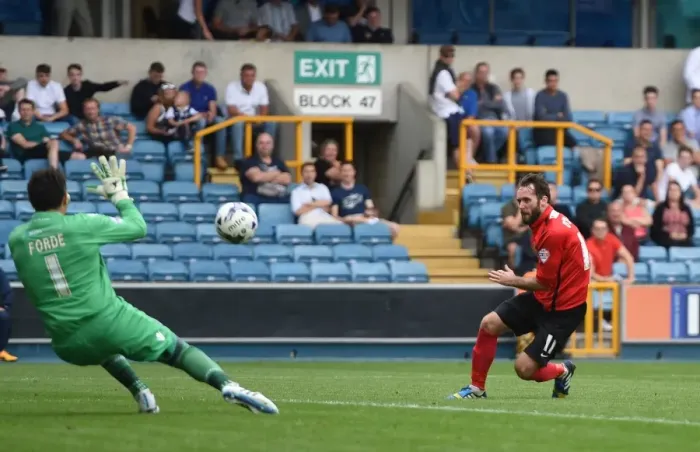 Framed Print : Jim O'Brien's Stunner: The Game-Changing Goal that Shocked Millwall in Sky Bet League One Framed Print : Jim O'Brien's Stunner: The Game-Changing Goal that Shocked Millwall in Sky Bet League One