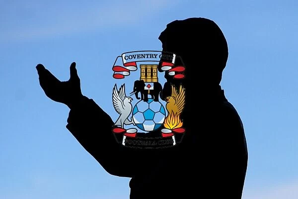 Jimmy Hill Statue Silhouetted: Coventry City vs Blackpool, Npower Championship at Ricoh Arena