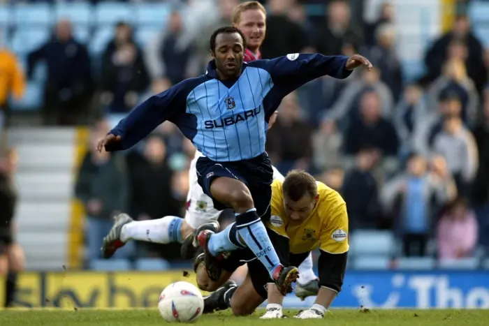 Framed Print : Joachim's Controversial Penalty: Coventry City vs Burnley (Nationwide League Division One - 13-03-2004) Framed Print : Joachim's Controversial Penalty: Coventry City vs Burnley (Nationwide League Division One - 13-03-2004)