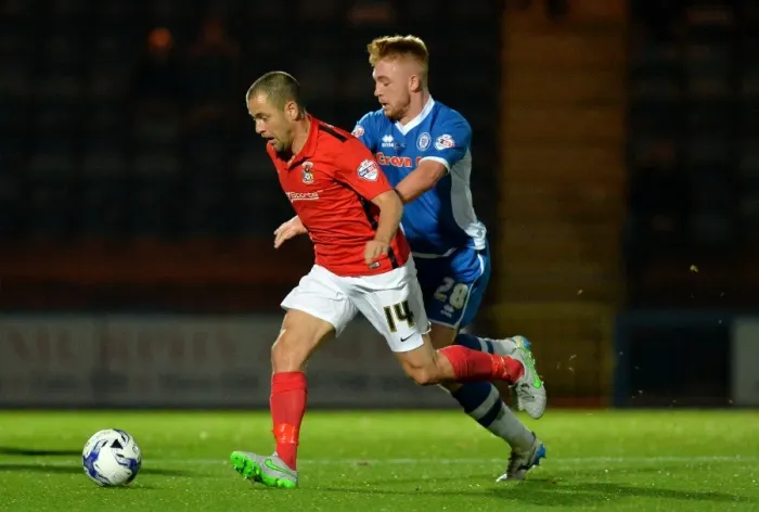 Framed Print : Joe Cole vs Callum Camps: A Fierce Battle for Possession in Coventry City's Sky Bet League One Clash at Rochdale's Spotland Stadium Framed Print : Joe Cole vs Callum Camps: A Fierce Battle for Possession in Coventry City's Sky Bet League One Clash at Rochdale's Spotland Stadium