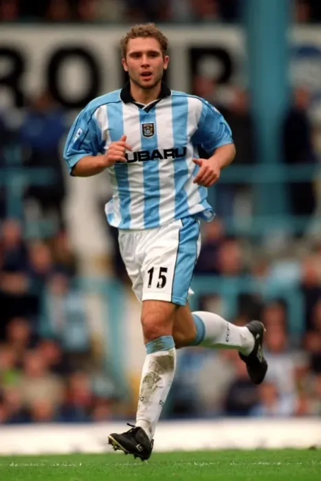 Framed Print : John Eustace: Coventry City's Midfield Maestro in Action Against Tottenham Hotspur (Premier League, 14-10-2000) Framed Print : John Eustace: Coventry City's Midfield Maestro in Action Against Tottenham Hotspur (Premier League, 14-10-2000)