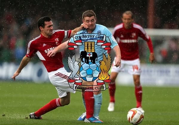 John Fleck Foul by Tommy Miller: Swindon Town vs Coventry City, Football League One
