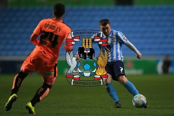 John Fleck Shooting for Coventry City against Colchester United in Sky Bet League One at Ricoh Arena