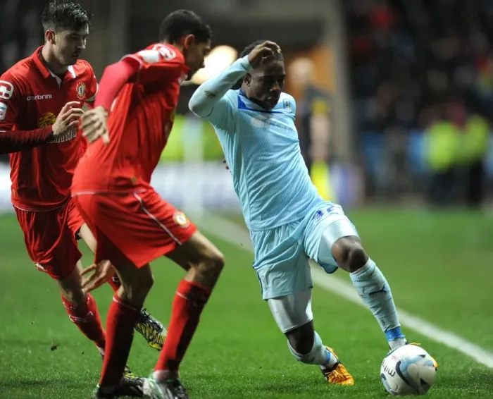 Framed Print : Johnstones Paint Trophy Final Showdown: Coventry City vs Crewe Alexandra at Ricoh Arena - Franck Moussa's Thrilling Performance Framed Print : Johnstones Paint Trophy Final Showdown: Coventry City vs Crewe Alexandra at Ricoh Arena - Franck Moussa's Thrilling Performance