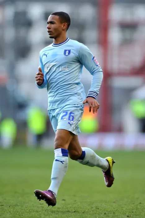 Framed Print : Jordan Clarke in Action: Coventry City vs. Nottingham Forest, Npower Championship (18-02-2012) Framed Print : Jordan Clarke in Action: Coventry City vs. Nottingham Forest, Npower Championship (18-02-2012)