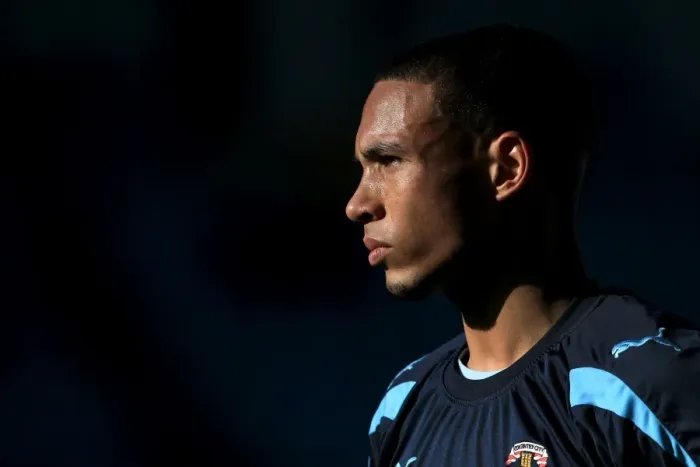 Framed Print : Jordan Clarke in Action: Coventry City vs Barnsley, Npower Championship (25-02-2012)