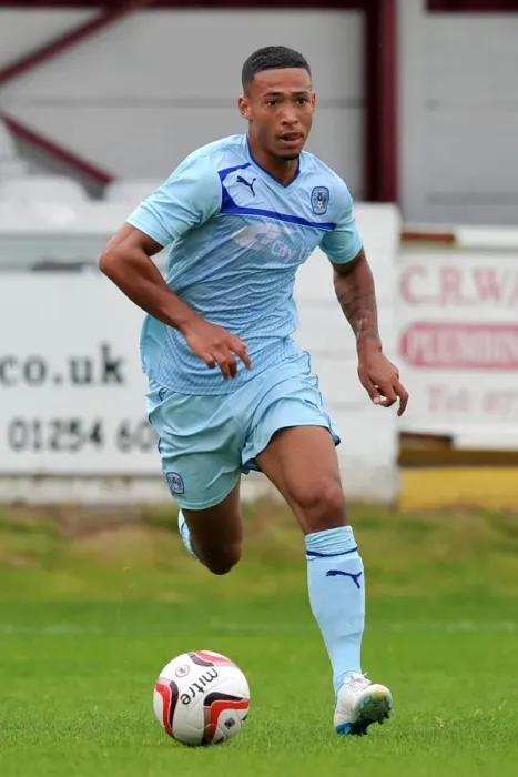 Framed Print : Jordan Clarke in Action: Coventry City's Pre-Season Clash against Accrington Stanley at Crown Ground