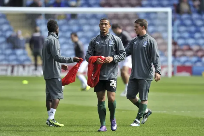 Framed Print : Jordan Clarke in Focus: Coventry City Star's Intense Warm-Up Ahead of Burnley Championship Clash (April 14, 2012) Framed Print : Jordan Clarke in Focus: Coventry City Star's Intense Warm-Up Ahead of Burnley Championship Clash (April 14, 2012)