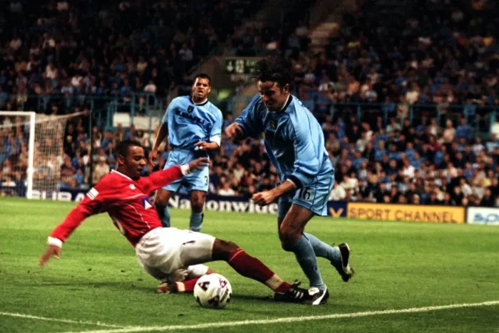 Framed Print : Keith O'Neill vs Jermaine Jenas: Coventry City vs Nottingham Forest Foul (2001) Framed Print : Keith O'Neill vs Jermaine Jenas: Coventry City vs Nottingham Forest Foul (2001)