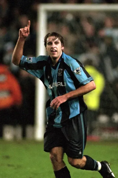 Framed Print : Last-Minute Drama: Darren Huckerby Scores the Stunner to Give Coventry City a Shocking Victory over Manchester United (FA Carling Premiership) Framed Print : Last-Minute Drama: Darren Huckerby Scores the Stunner to Give Coventry City a Shocking Victory over Manchester United (FA Carling Premiership)