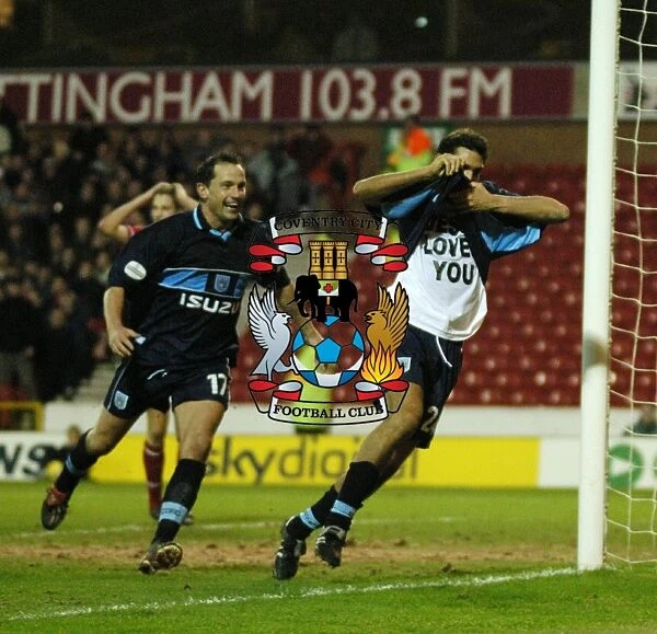 Last-Minute Equalizer: Juan Sara and Dean Holdsworth Celebrate for Coventry City against Nottingham Forest (18-01-2003)