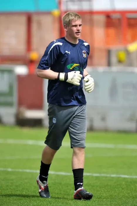 Framed Print : Lee Burge in Action: Coventry City FC's Goalkeeper at Pre-Season Friendly vs Accrington Stanley at Crown Ground Framed Print : Lee Burge in Action: Coventry City FC's Goalkeeper at Pre-Season Friendly vs Accrington Stanley at Crown Ground
