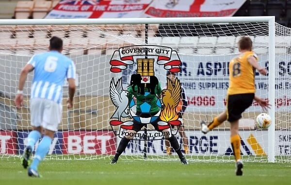 Lee Burge in Action: Coventry City FC's Goalkeeper During Pre-Season Friendly Against Cambridge United at Abbey Stadium
