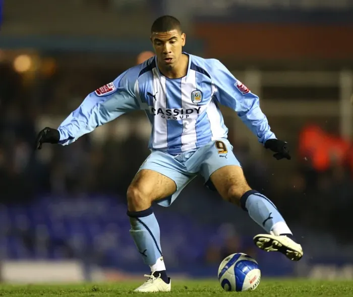 Framed Print : Leon Best Scores for Coventry City Against Birmingham City in Championship Match at St. Andrews Stadium (03-11-2008) Framed Print : Leon Best Scores for Coventry City Against Birmingham City in Championship Match at St. Andrews Stadium (03-11-2008)