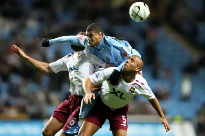 Framed Print : Leon Best's Aerial Dominance: Coventry City vs West Ham United in Carling Cup Fourth Round Framed Print : Leon Best's Aerial Dominance: Coventry City vs West Ham United in Carling Cup Fourth Round